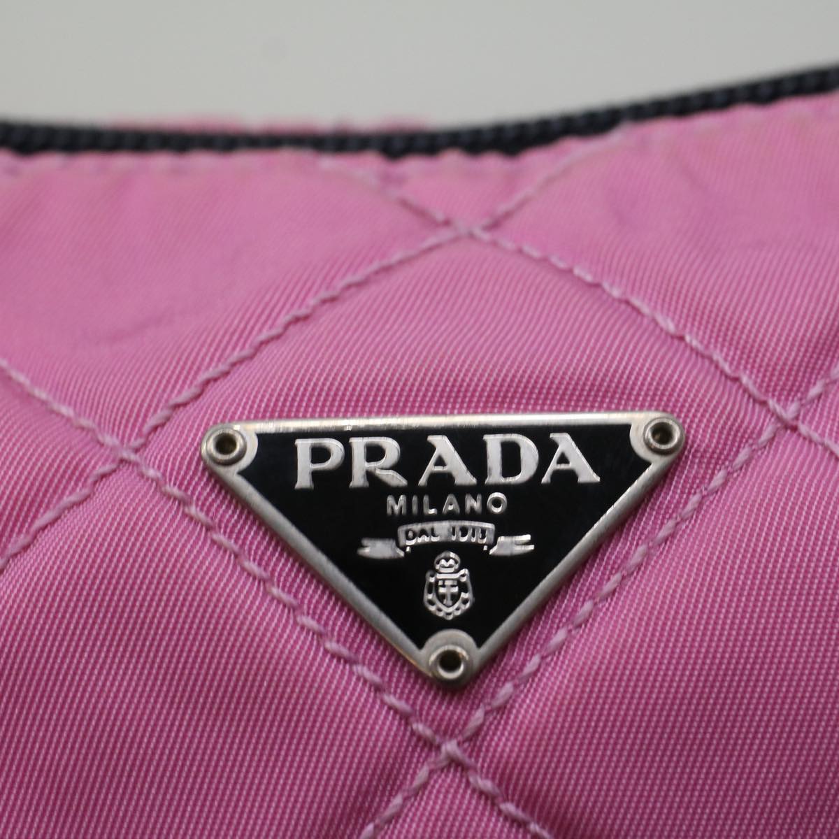 PRADA Pouch Nylon Pink Auth bs9660