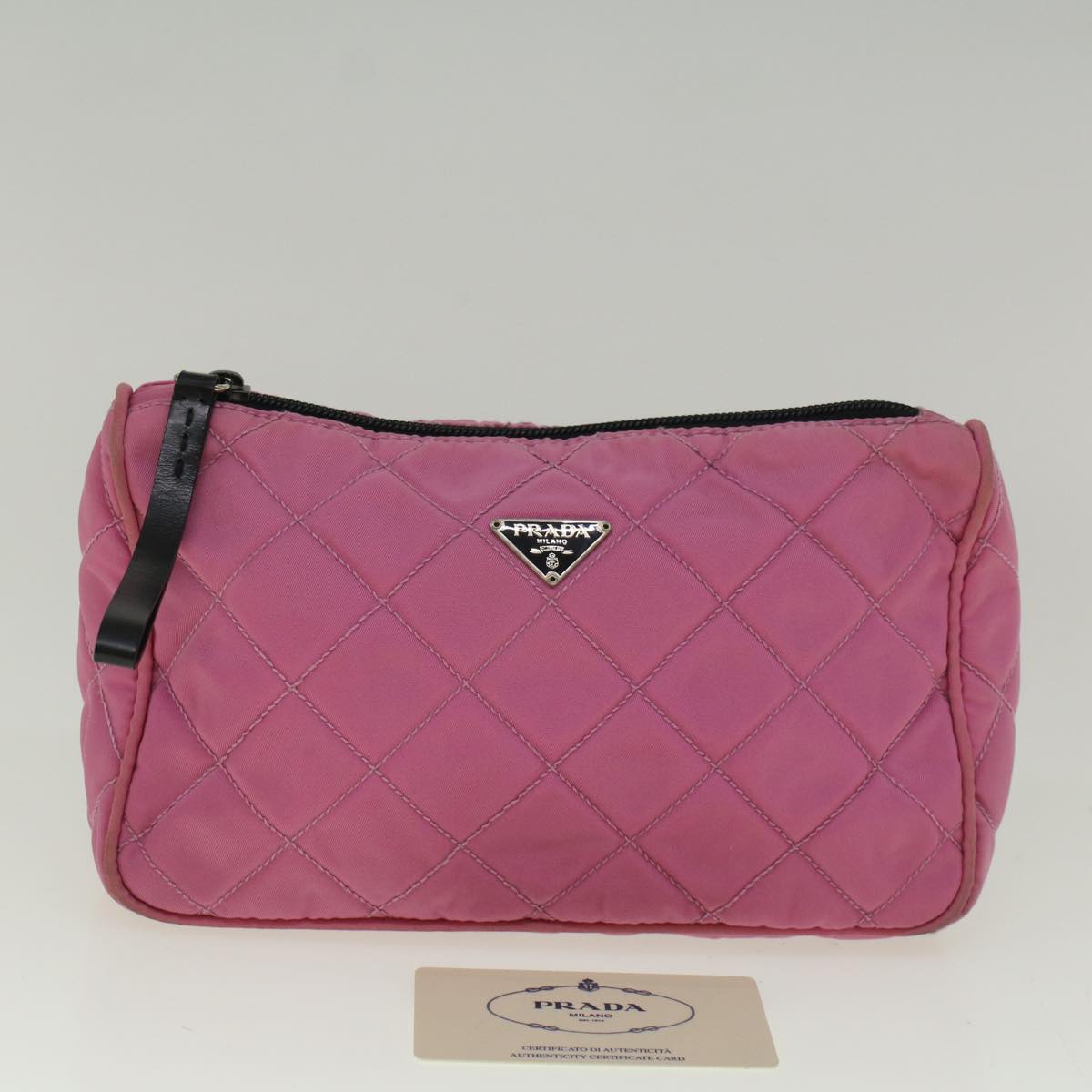 PRADA Pouch Nylon Pink Auth bs9660