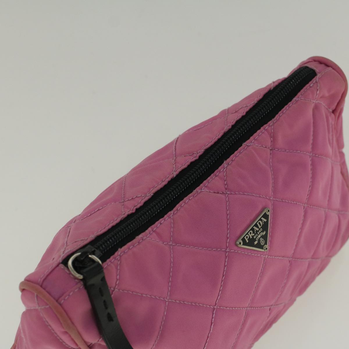 PRADA Pouch Nylon Pink Auth bs9660