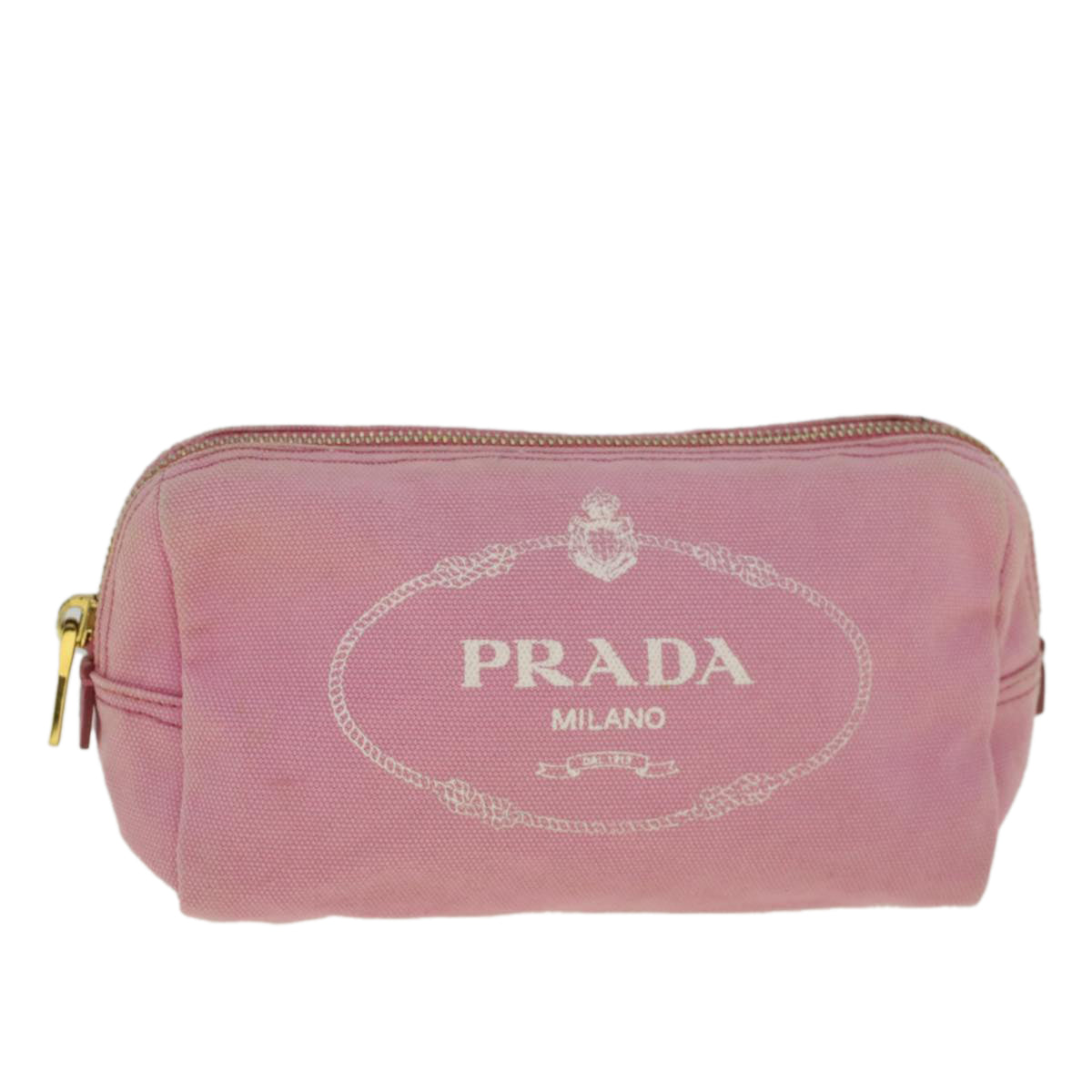 PRADA Pouch Canvas Pink Auth bs9661