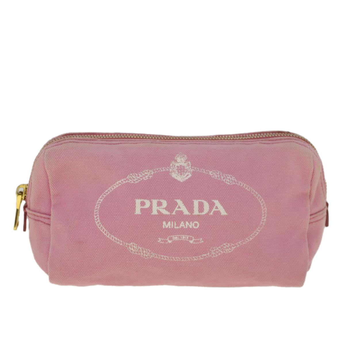 PRADA Pouch Canvas Pink Auth bs9661