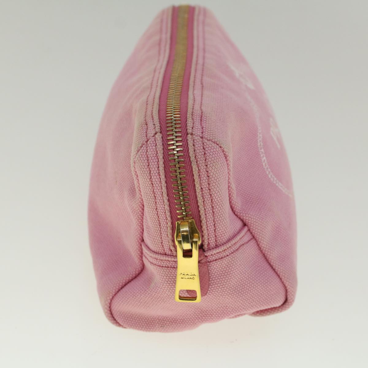 PRADA Pouch Canvas Pink Auth bs9661