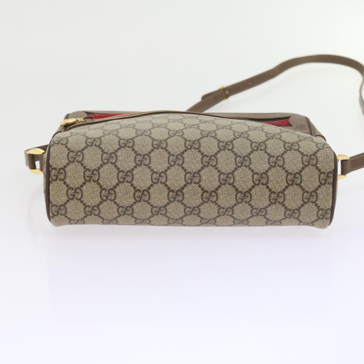 GUCCI GG Supreme Web Sherry Line Shoulder Bag Beige 001 56 6472 4023 Auth bs9679