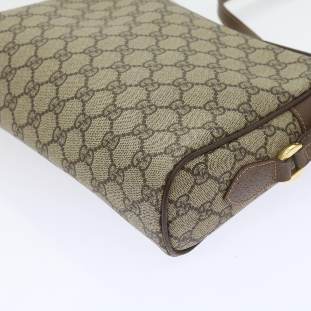 GUCCI GG Supreme Web Sherry Line Shoulder Bag Beige 001 56 6472 4023 Auth bs9679