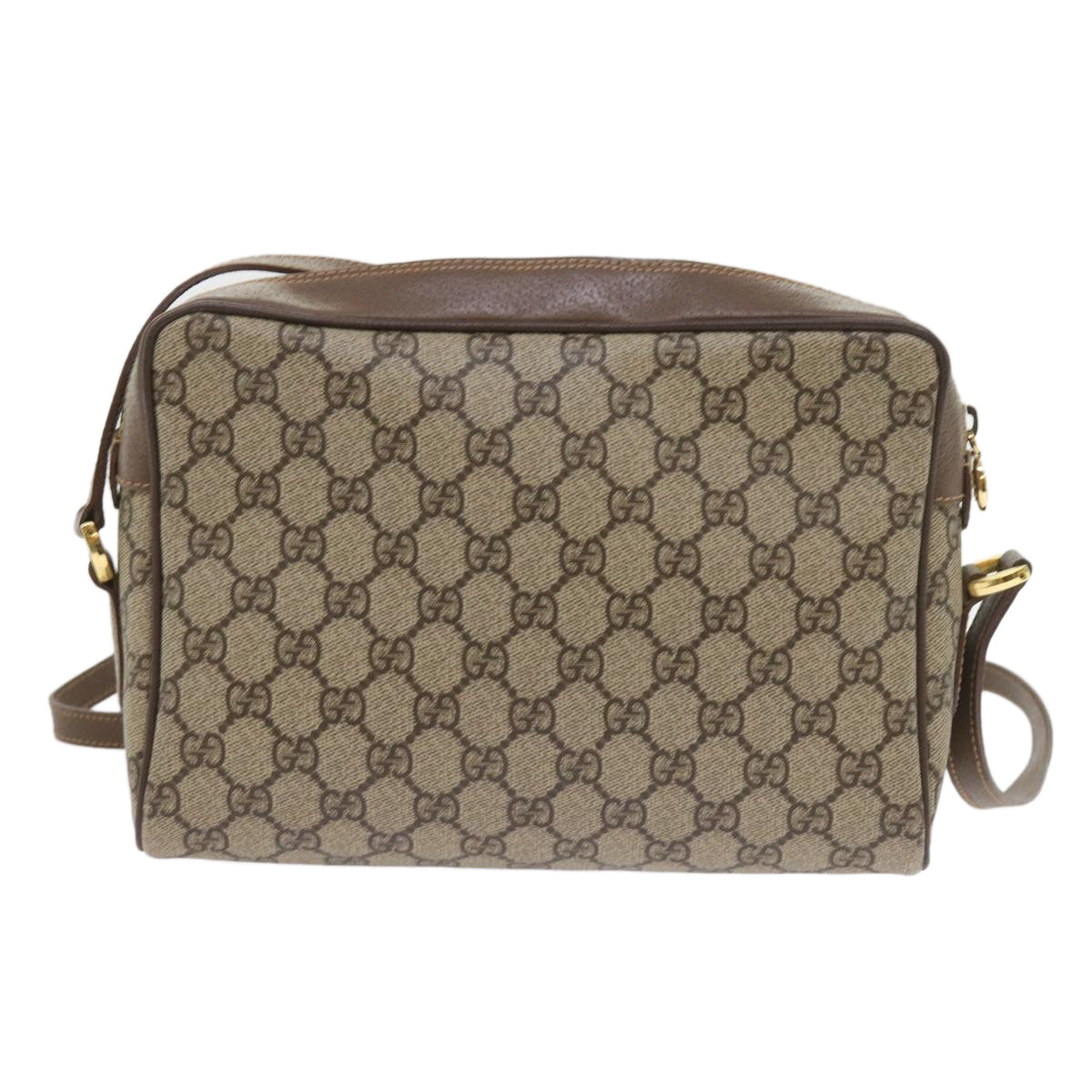 GUCCI GG Supreme Web Sherry Line Shoulder Bag Beige 001 56 6472 4023 Auth bs9679