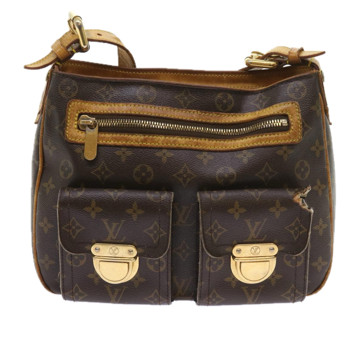 LOUIS VUITTON Monogram Hudson GM Shoulder Bag M40045 LV Auth bs9691