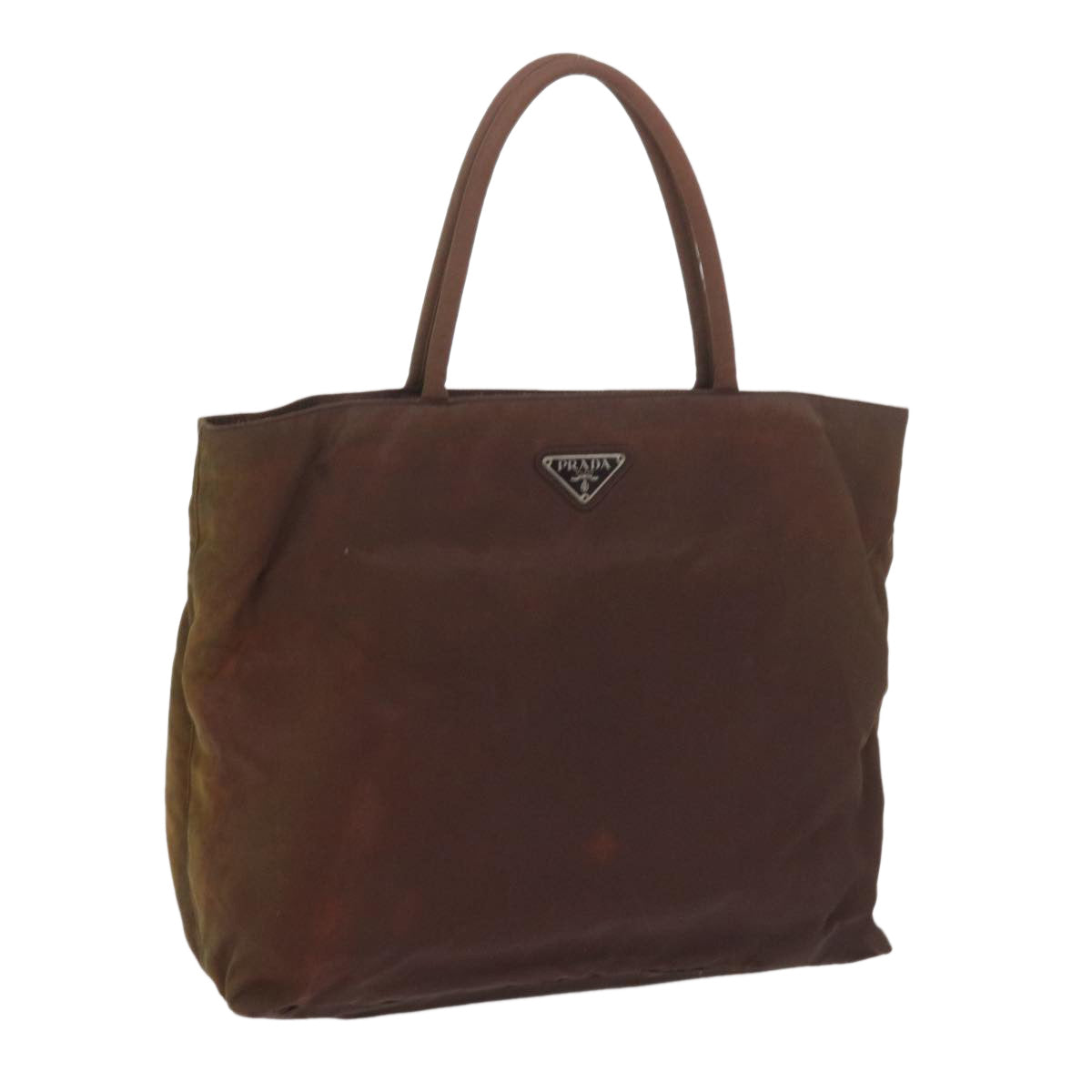 PRADA Hand Bag Nylon Brown Auth bs9704