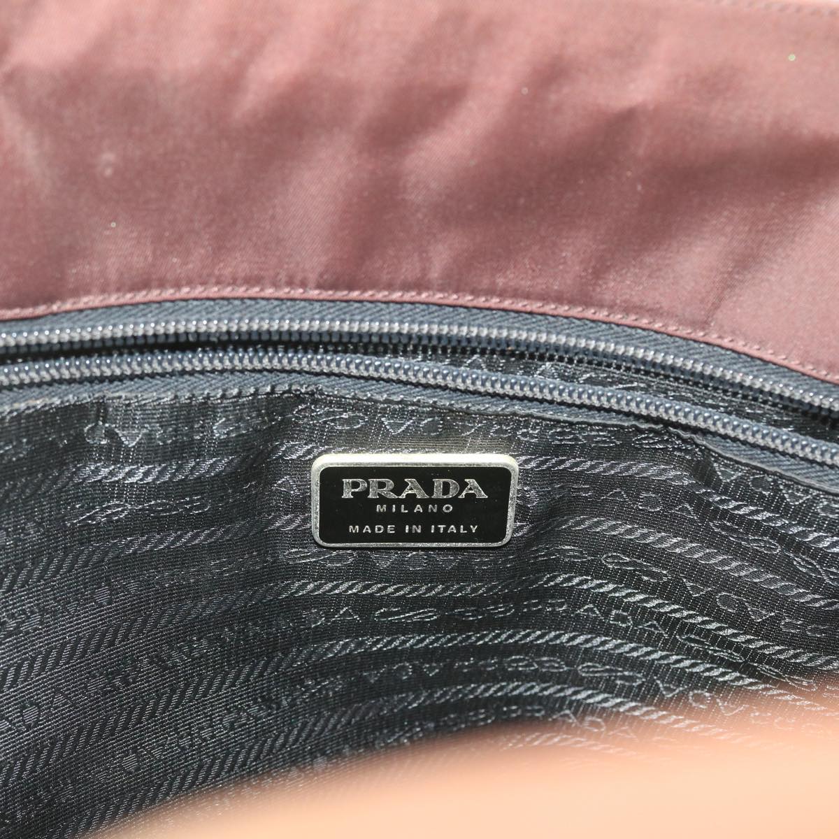 PRADA Hand Bag Nylon Brown Auth bs9704