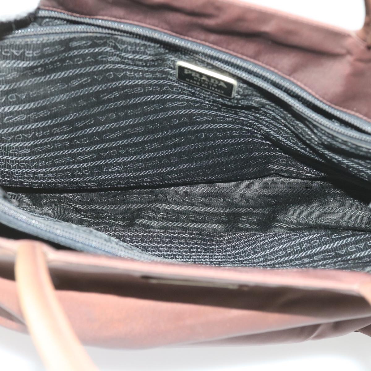 PRADA Hand Bag Nylon Brown Auth bs9704