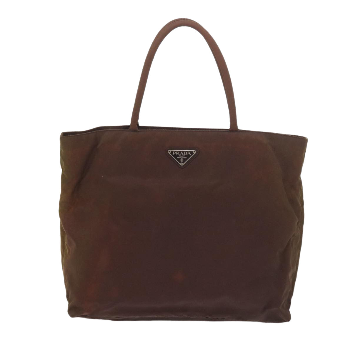 PRADA Hand Bag Nylon Brown Auth bs9704