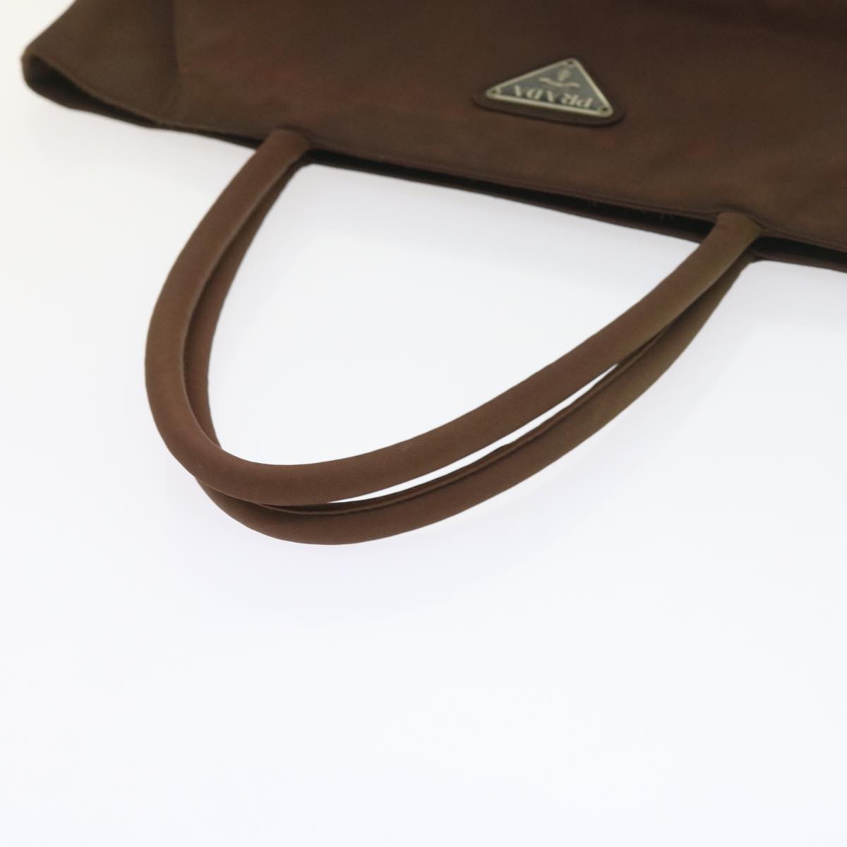 PRADA Hand Bag Nylon Brown Auth bs9704