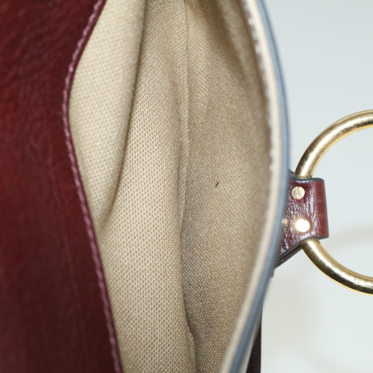 Chloe Goldie Shoulder Bag Leather 2way Wine Red Auth bs9718