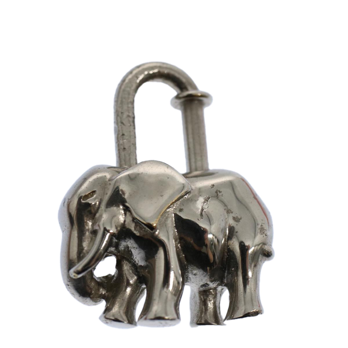 HERMES Elephant Cadena Charm Silver Auth bs9726