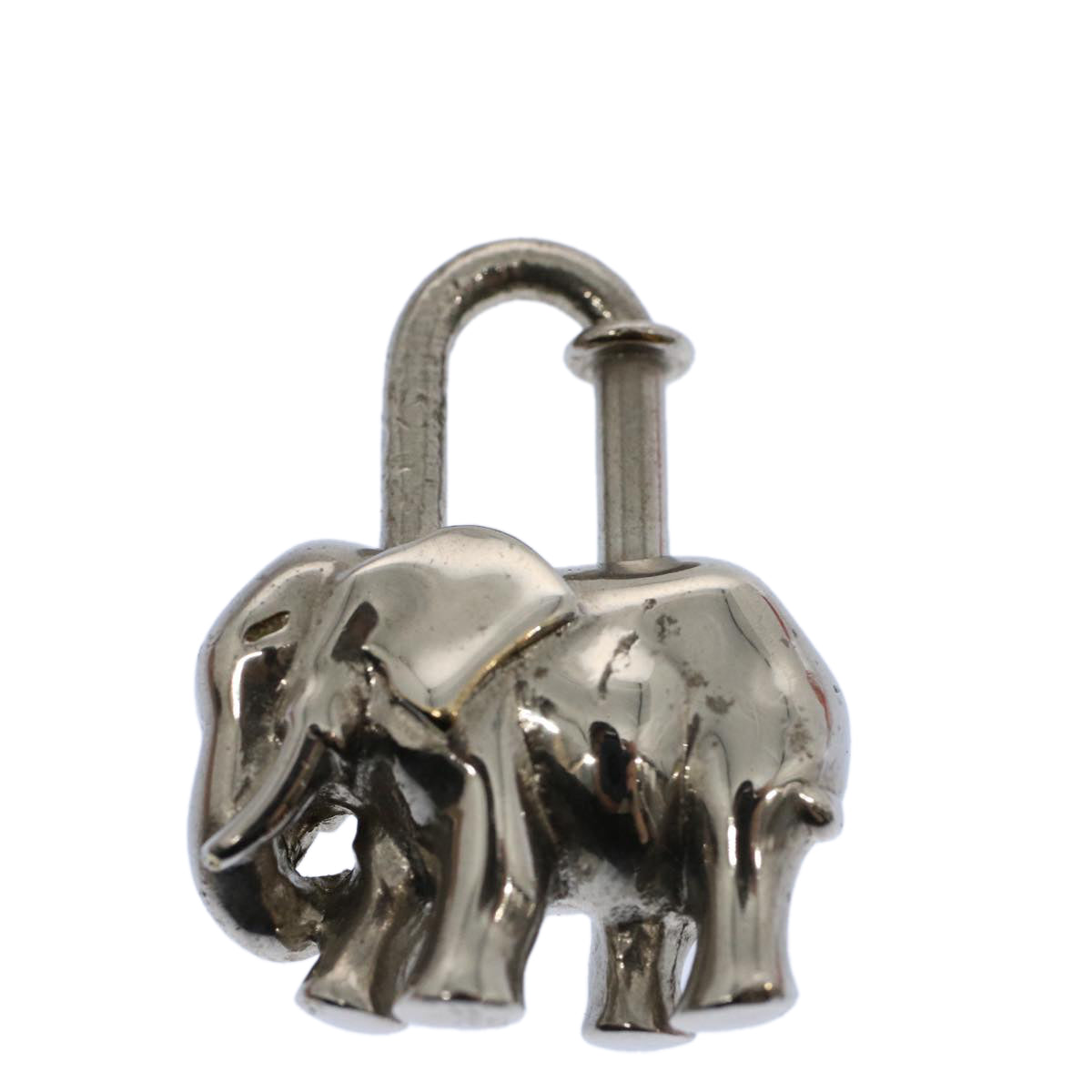 HERMES Elephant Cadena Charm Silver Auth bs9726