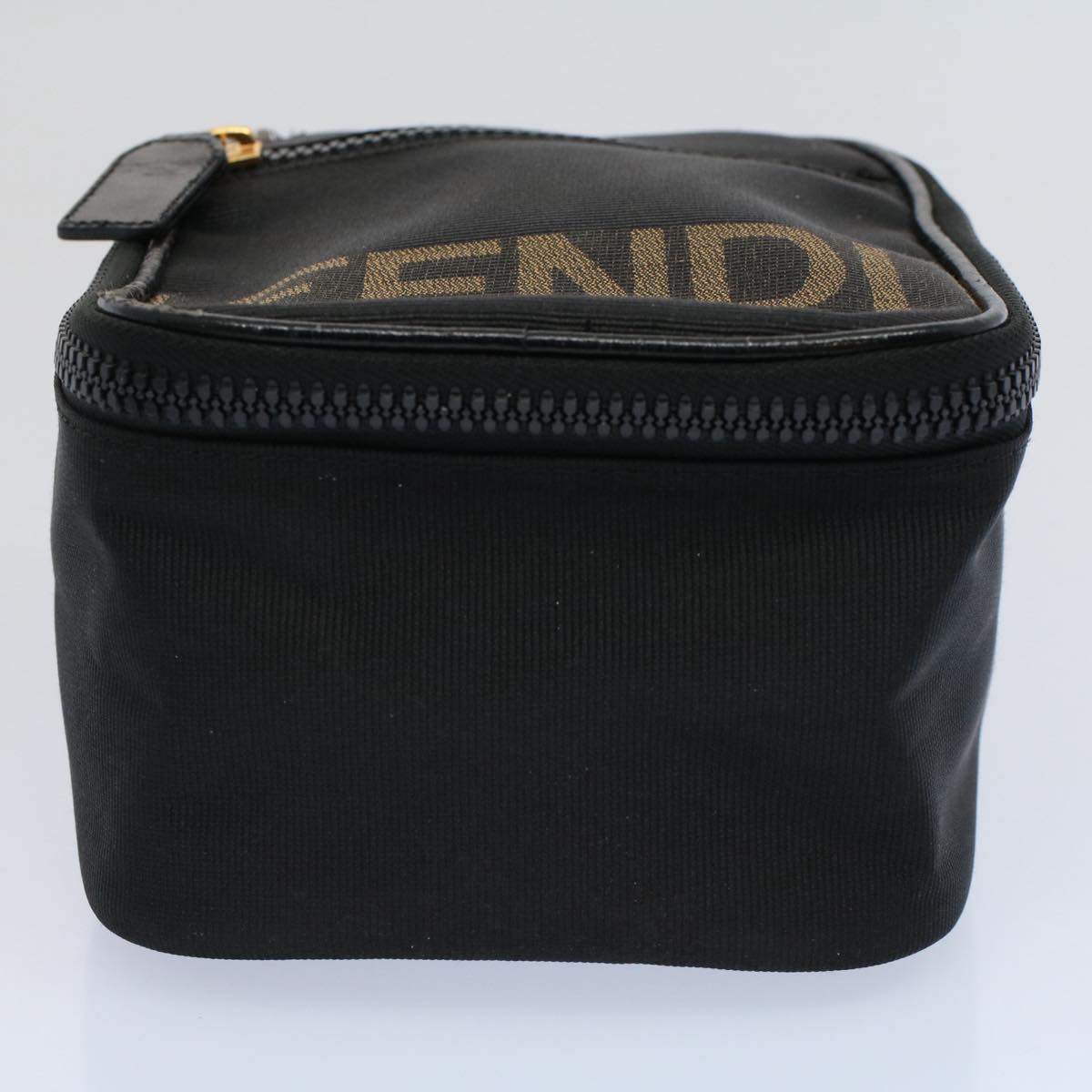 FENDI Hand Pouch Nylon Black Brown Auth bs9727