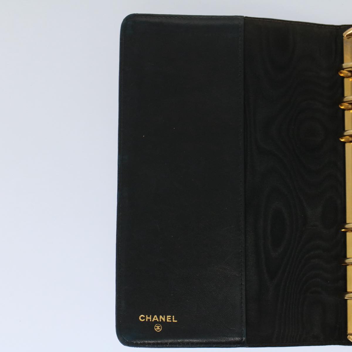 CHANEL Agenda Day Planner Cover Patent leather Black CC Auth bs9755