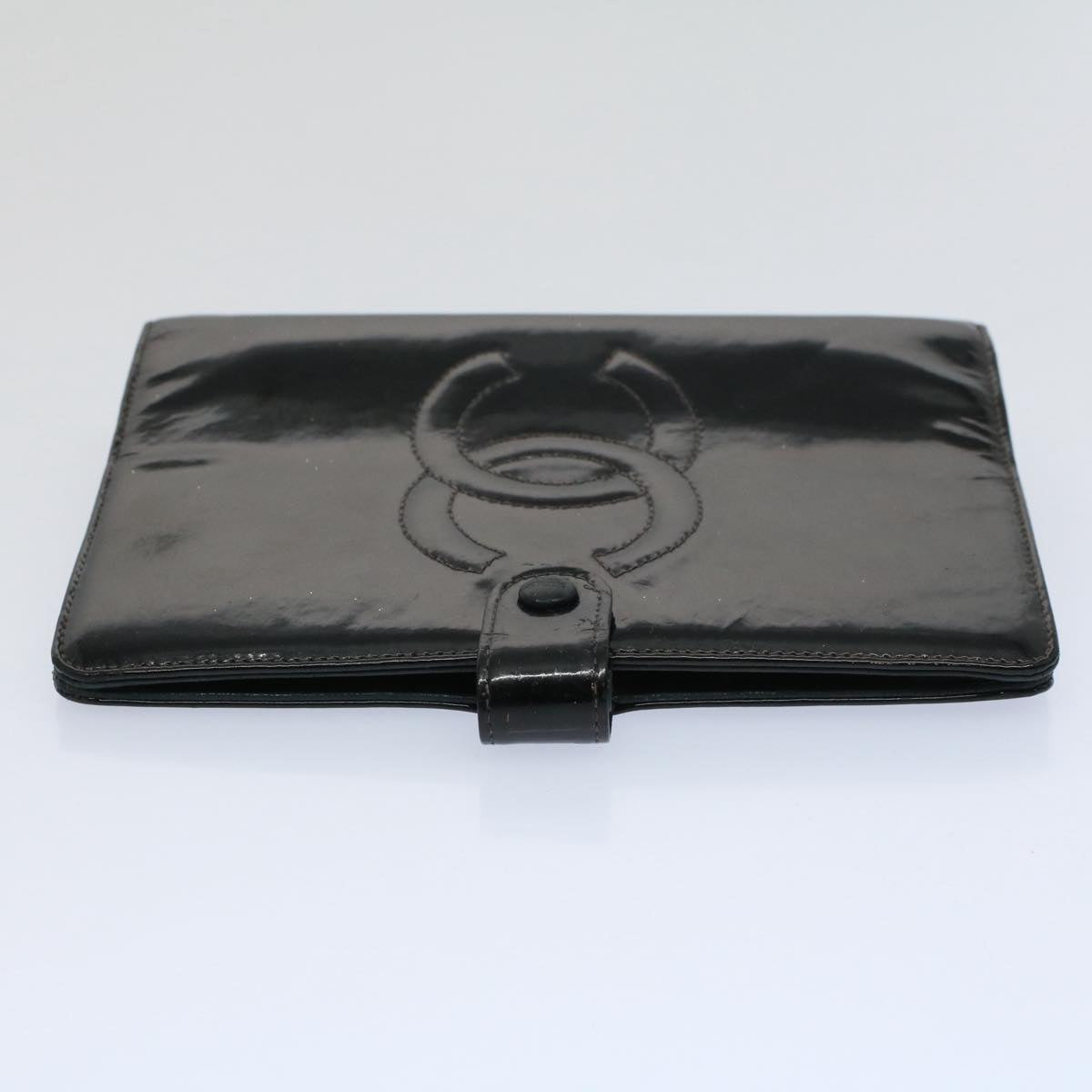 CHANEL Agenda Day Planner Cover Patent leather Black CC Auth bs9755