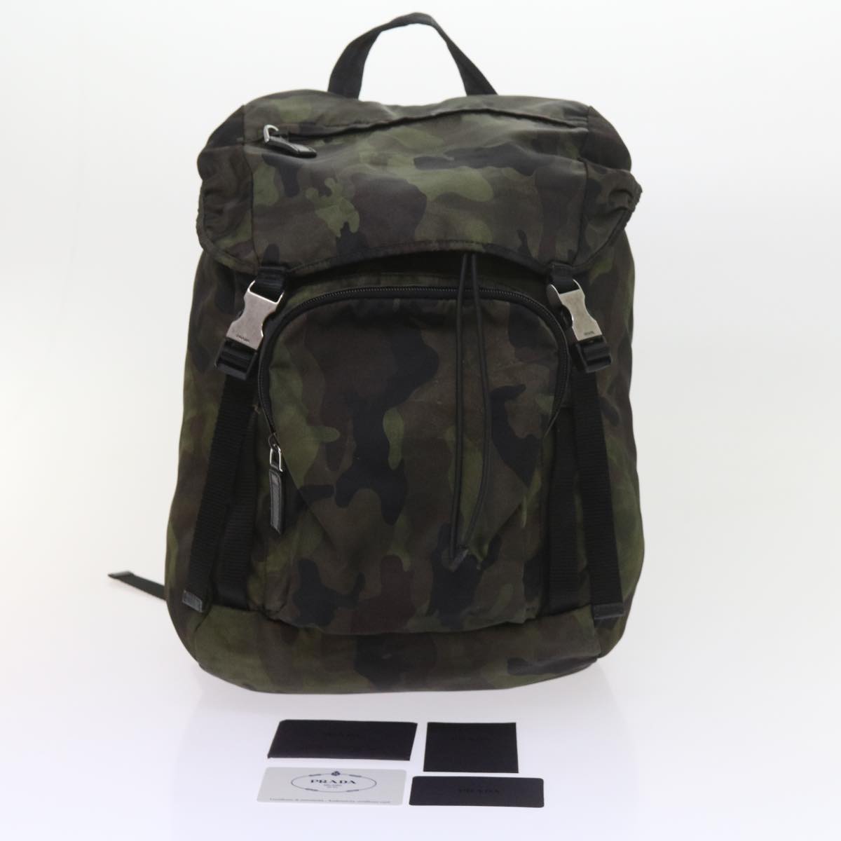 PRADA Backpack Nylon Green Auth bs9764