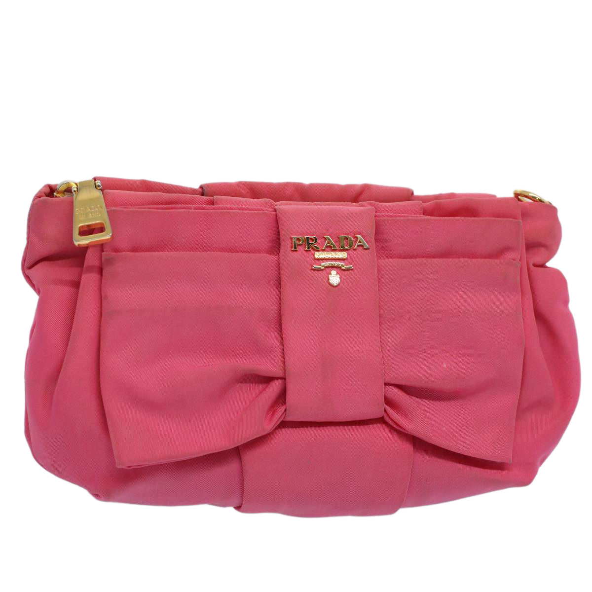 PRADA Pouch Nylon Pink Auth bs9777