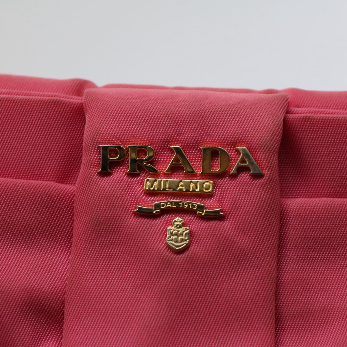 PRADA Pouch Nylon Pink Auth bs9777