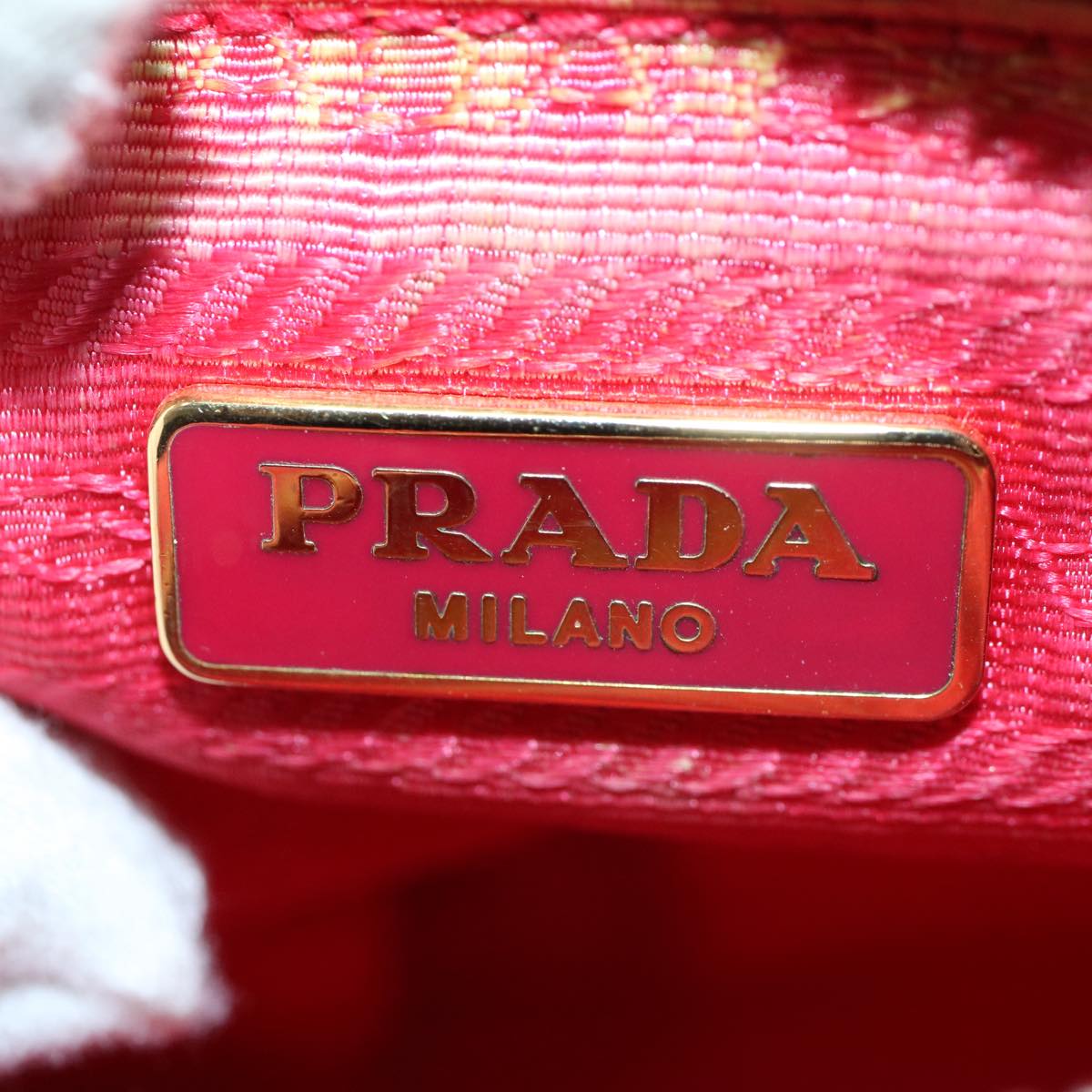 PRADA Pouch Nylon Pink Auth bs9777