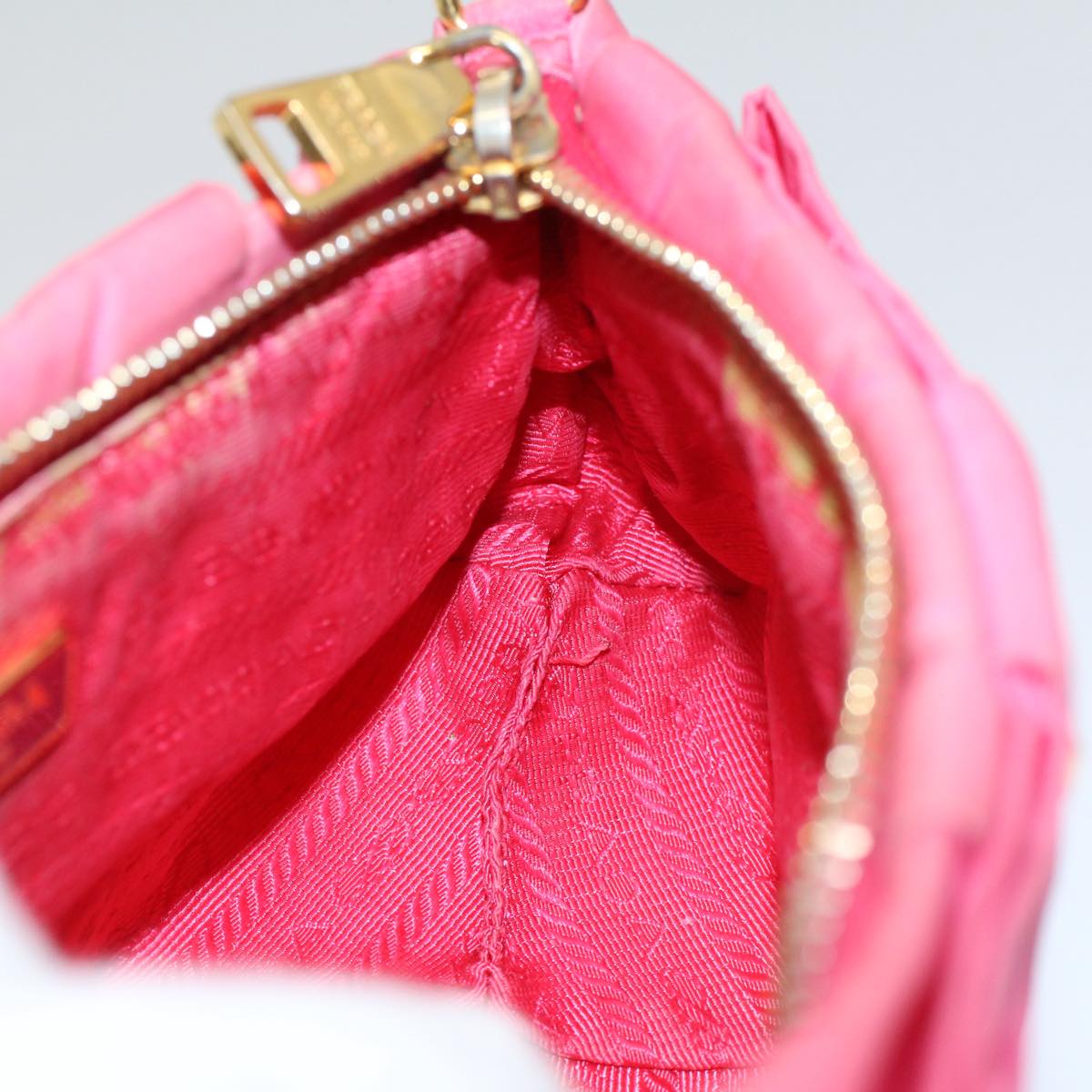 PRADA Pouch Nylon Pink Auth bs9777