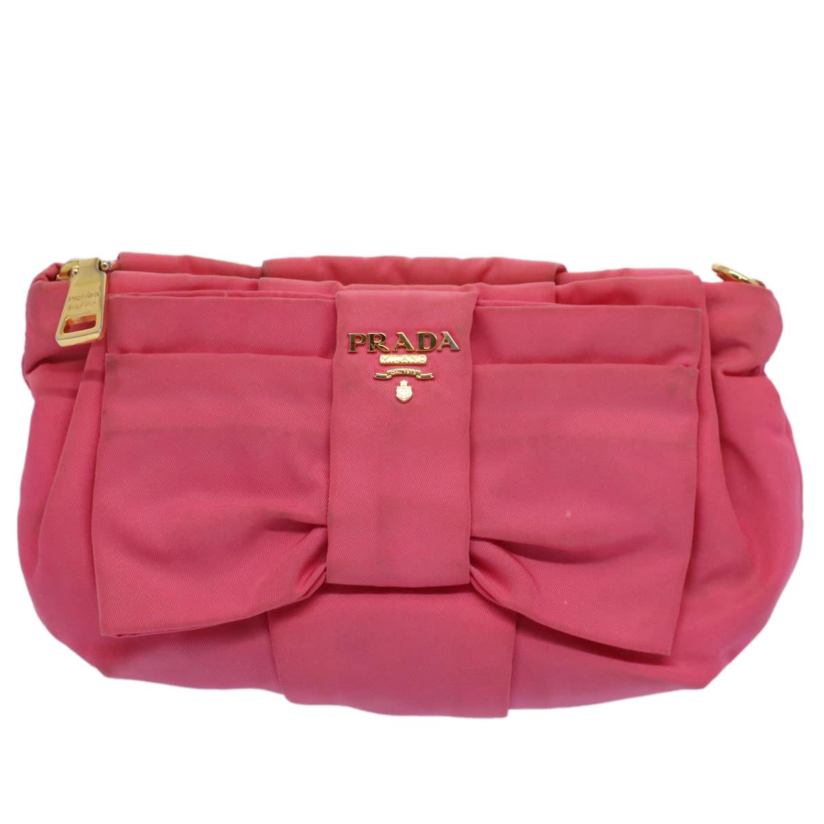 PRADA Pouch Nylon Pink Auth bs9777