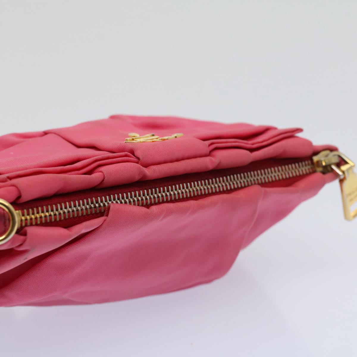 PRADA Pouch Nylon Pink Auth bs9777