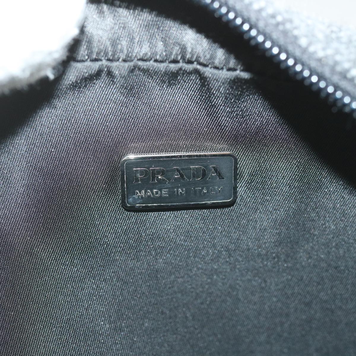 PRADA Pouch Wool Black Auth bs9788