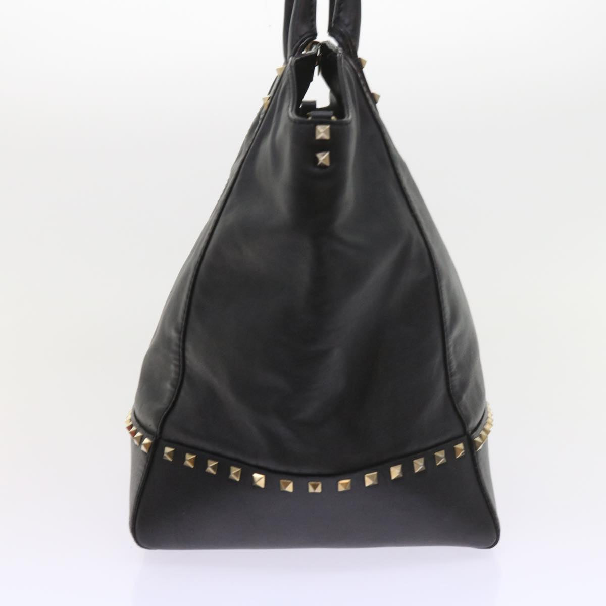 VALENTINO Hand Bag Leather 2way Black Auth bs9820