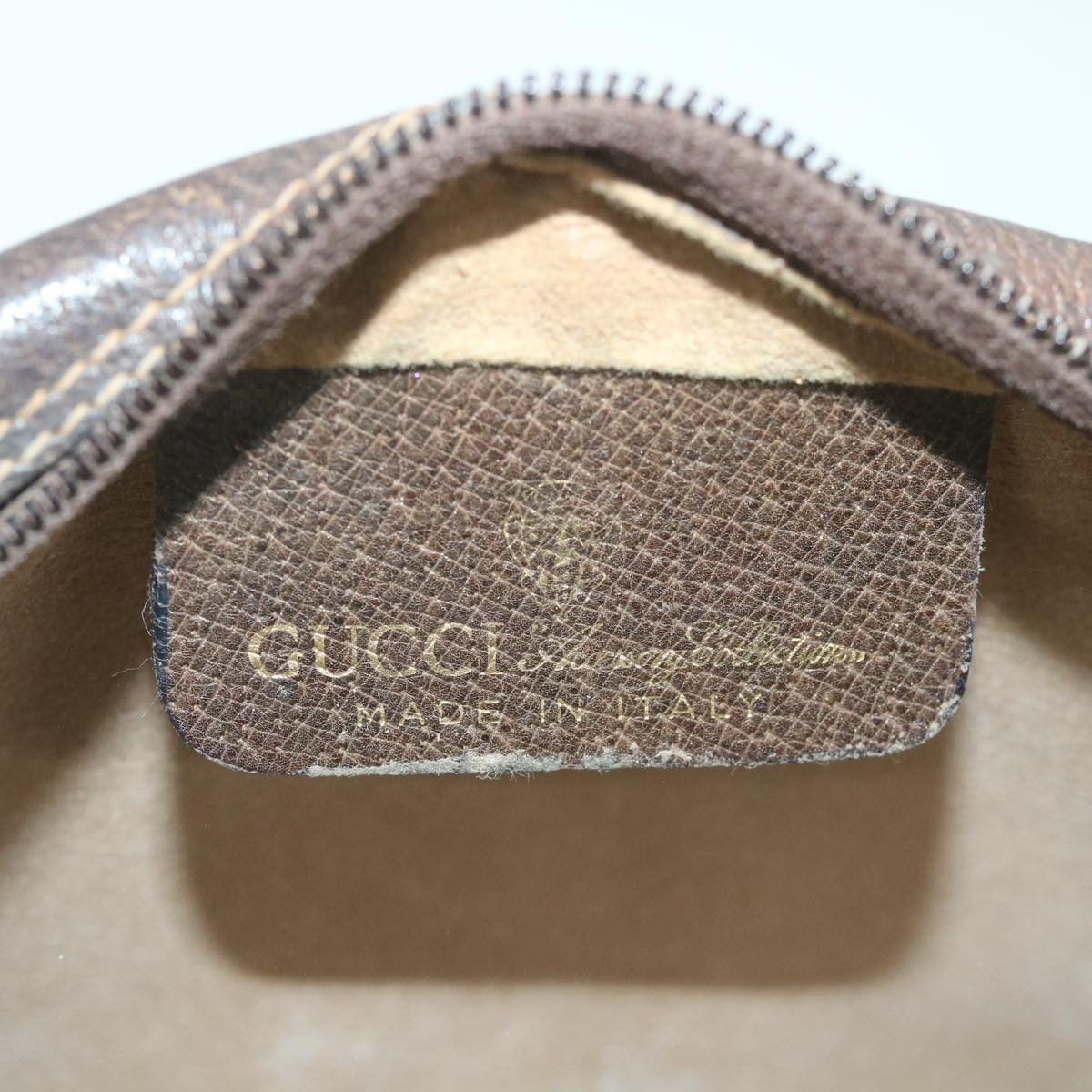 GUCCI GG Supreme Web Sherry Line Clutch Bag Beige Red 63 014 3553 Auth bs9830