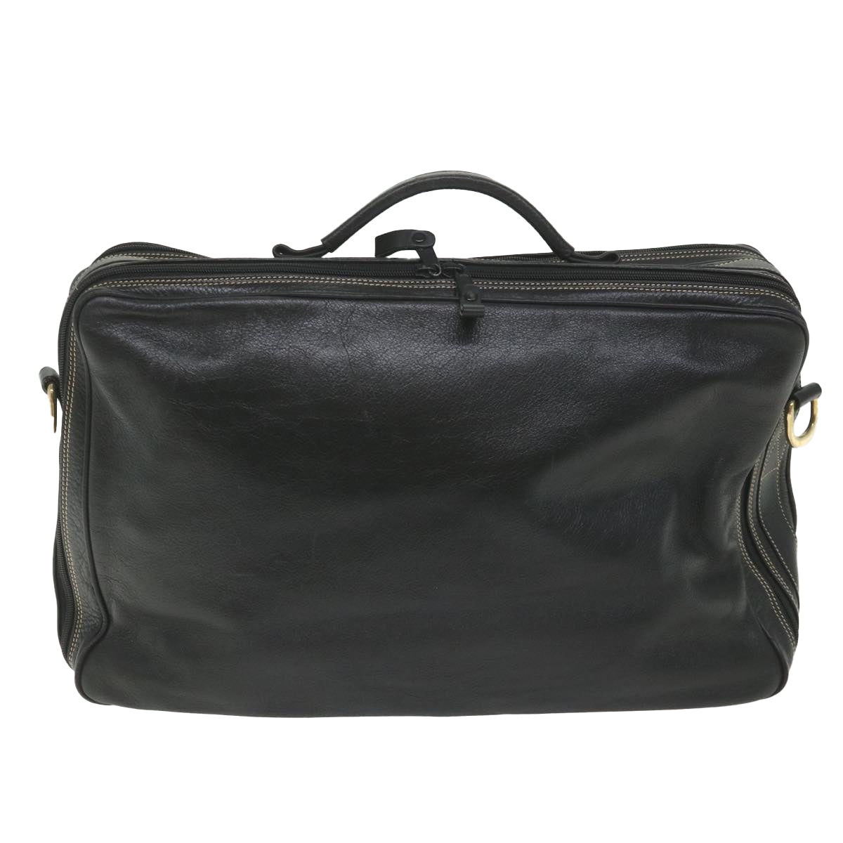 BALLY Business Bag Leather Black Auth bs9840