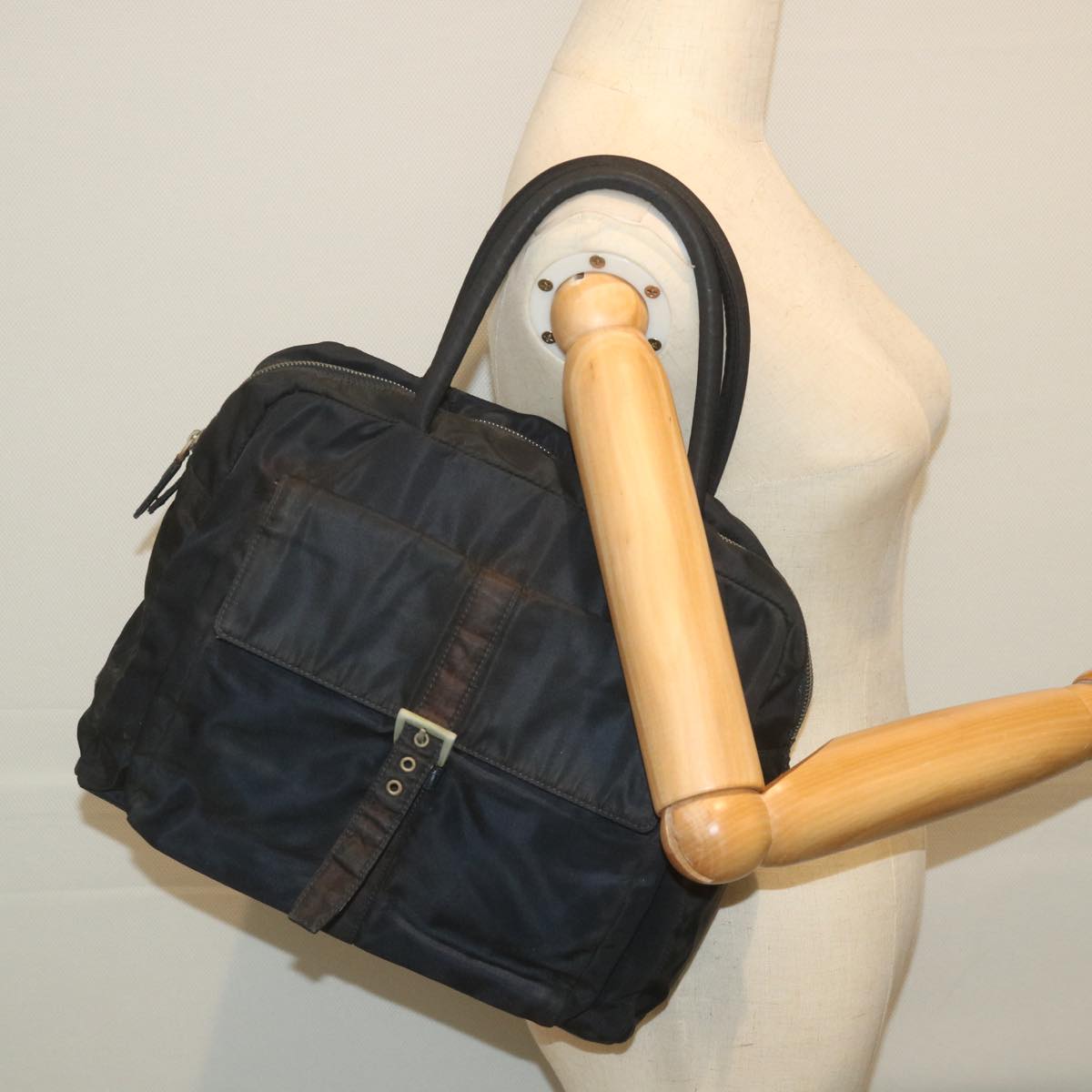 PRADA Hand Bag Nylon Navy Auth bs9860