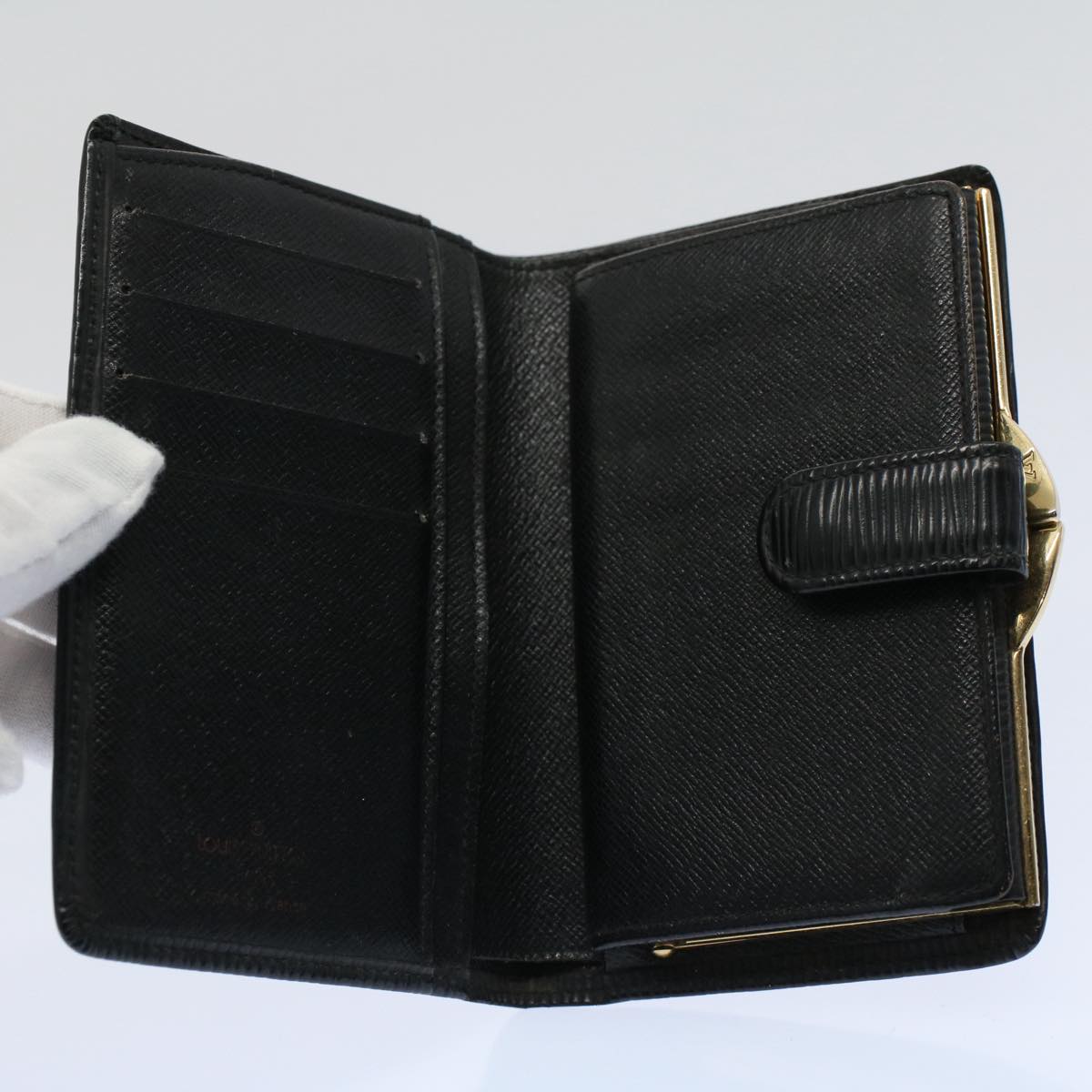 LOUIS VUITTON Epi Portefeuille Viennois Bifold Wallet Black M63242 Auth bs9875