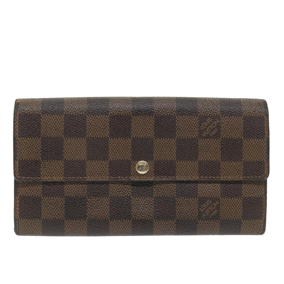 LOUIS VUITTON Damier Ebene Portefeuille Sarah Long Wallet N61734 LV Auth bs9903