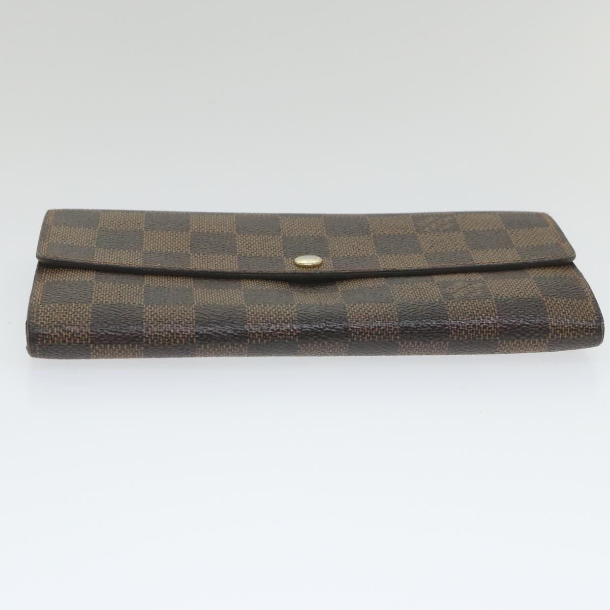 LOUIS VUITTON Damier Ebene Portefeuille Sarah Long Wallet N61734 LV Auth bs9903