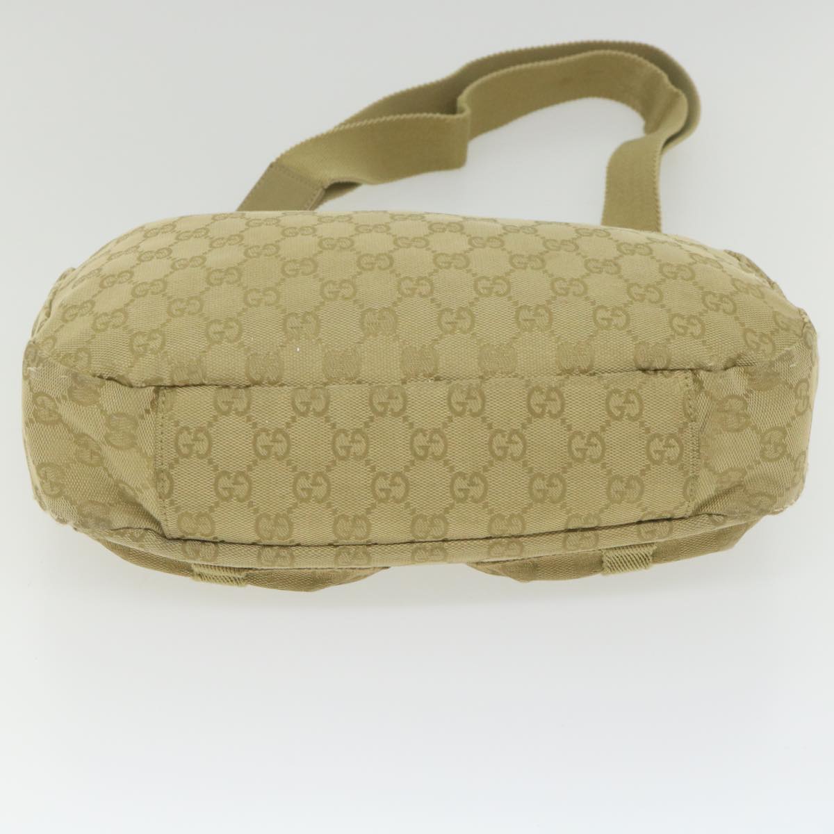 GUCCI GG Canvas Shoulder Bag Khaki 90762 Auth bs9937