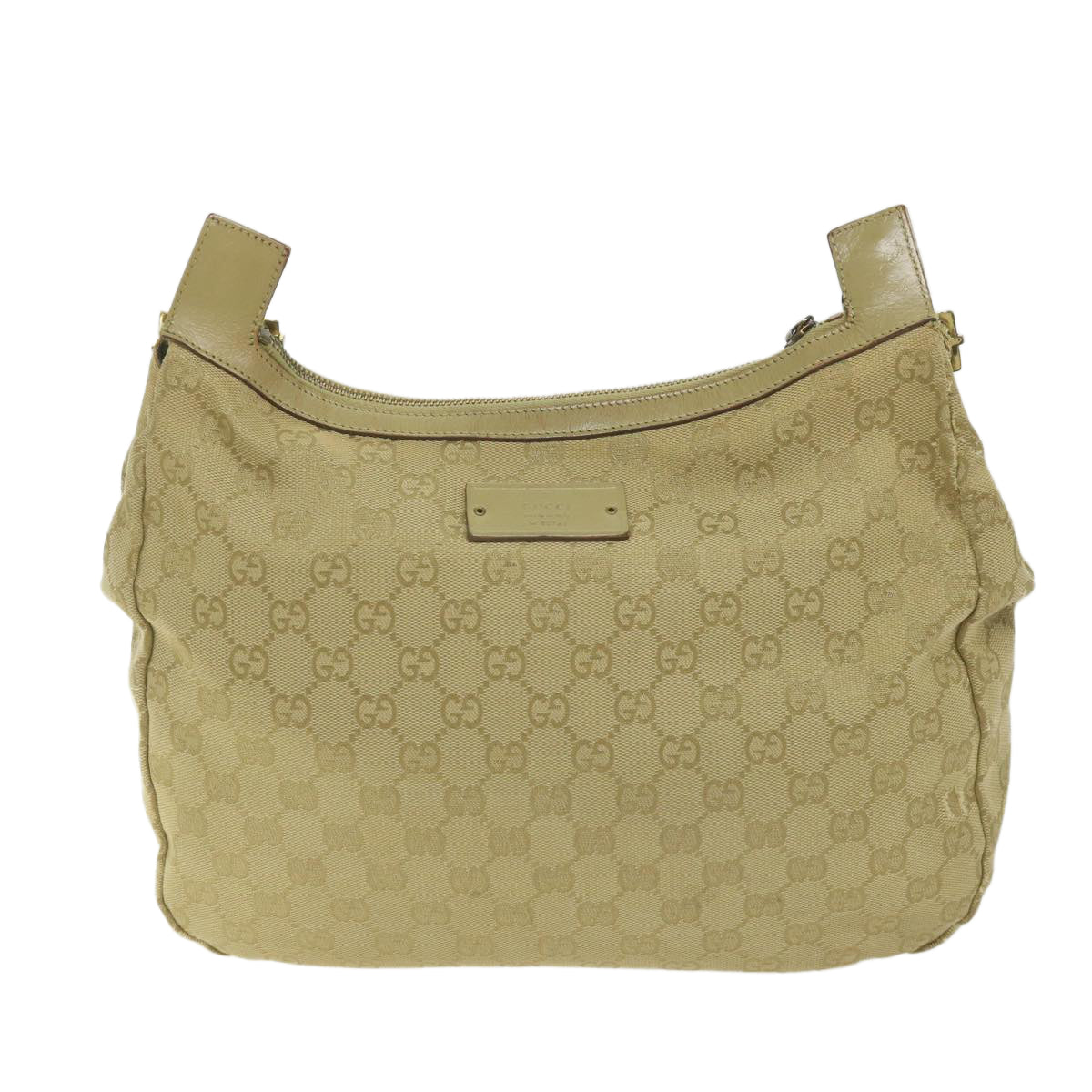 GUCCI GG Canvas Shoulder Bag Khaki 90762 Auth bs9937