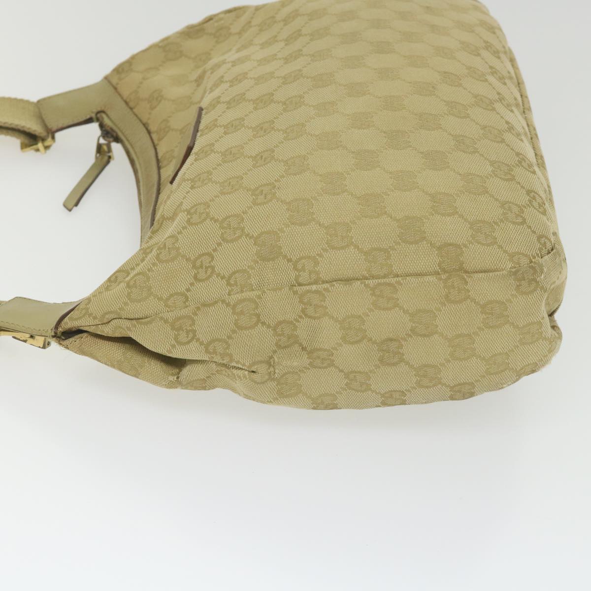 GUCCI GG Canvas Shoulder Bag Khaki 90762 Auth bs9937