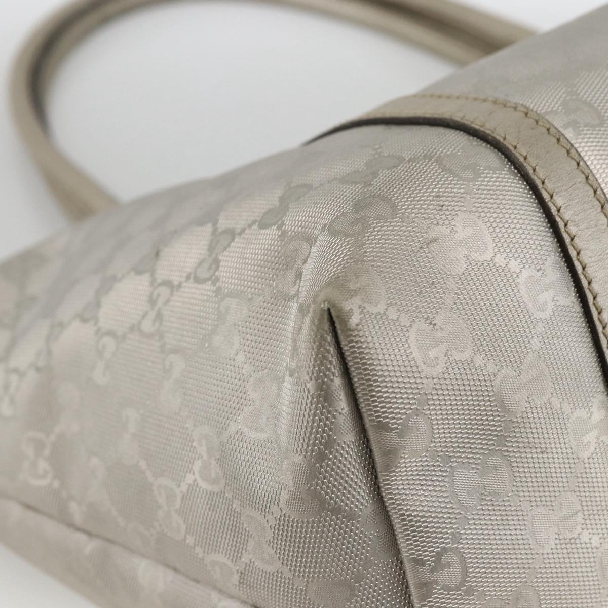 GUCCI GG Implementation Tote Bag PVC Silver 197953 Auth BSZ004