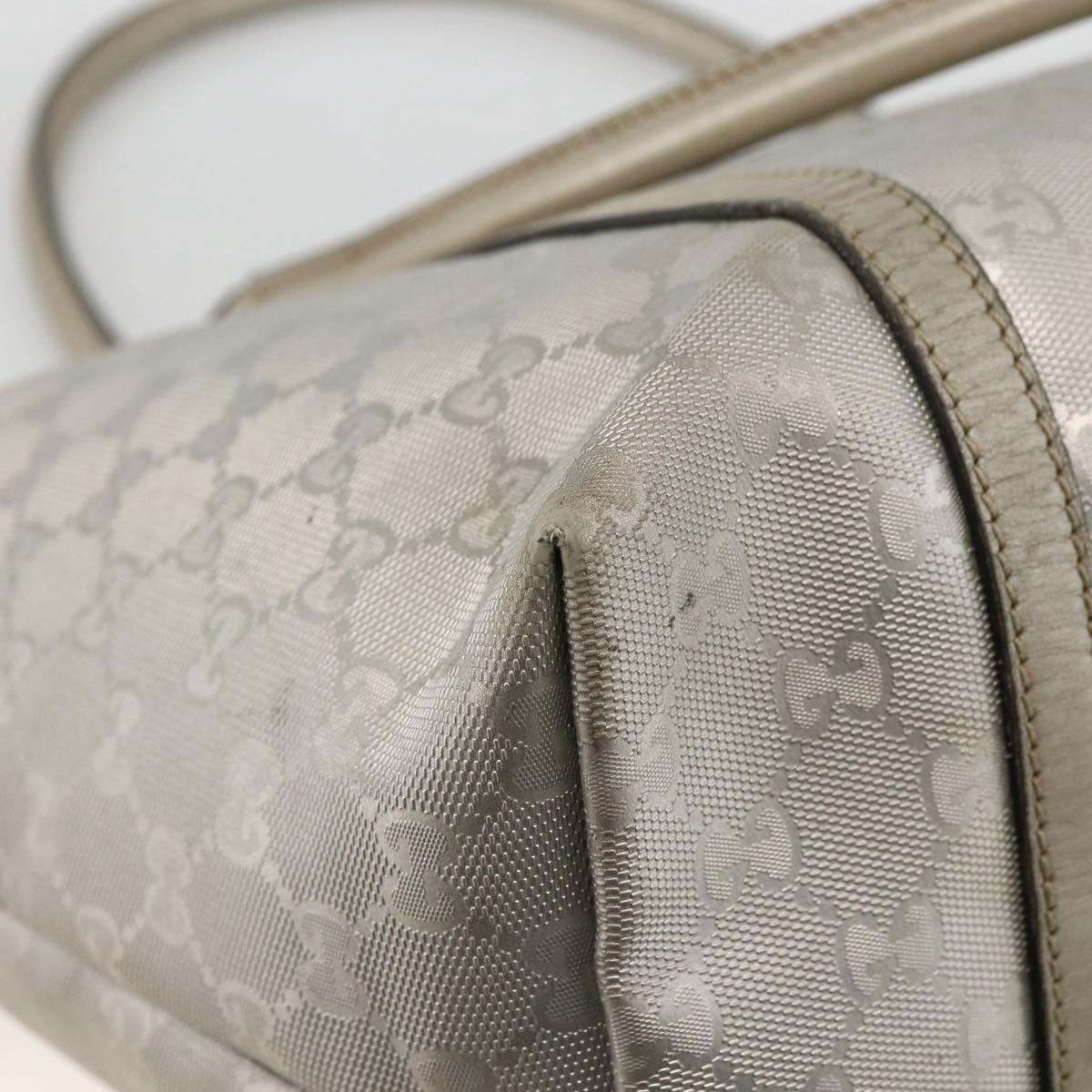 GUCCI GG Implementation Tote Bag PVC Silver 197953 Auth BSZ004