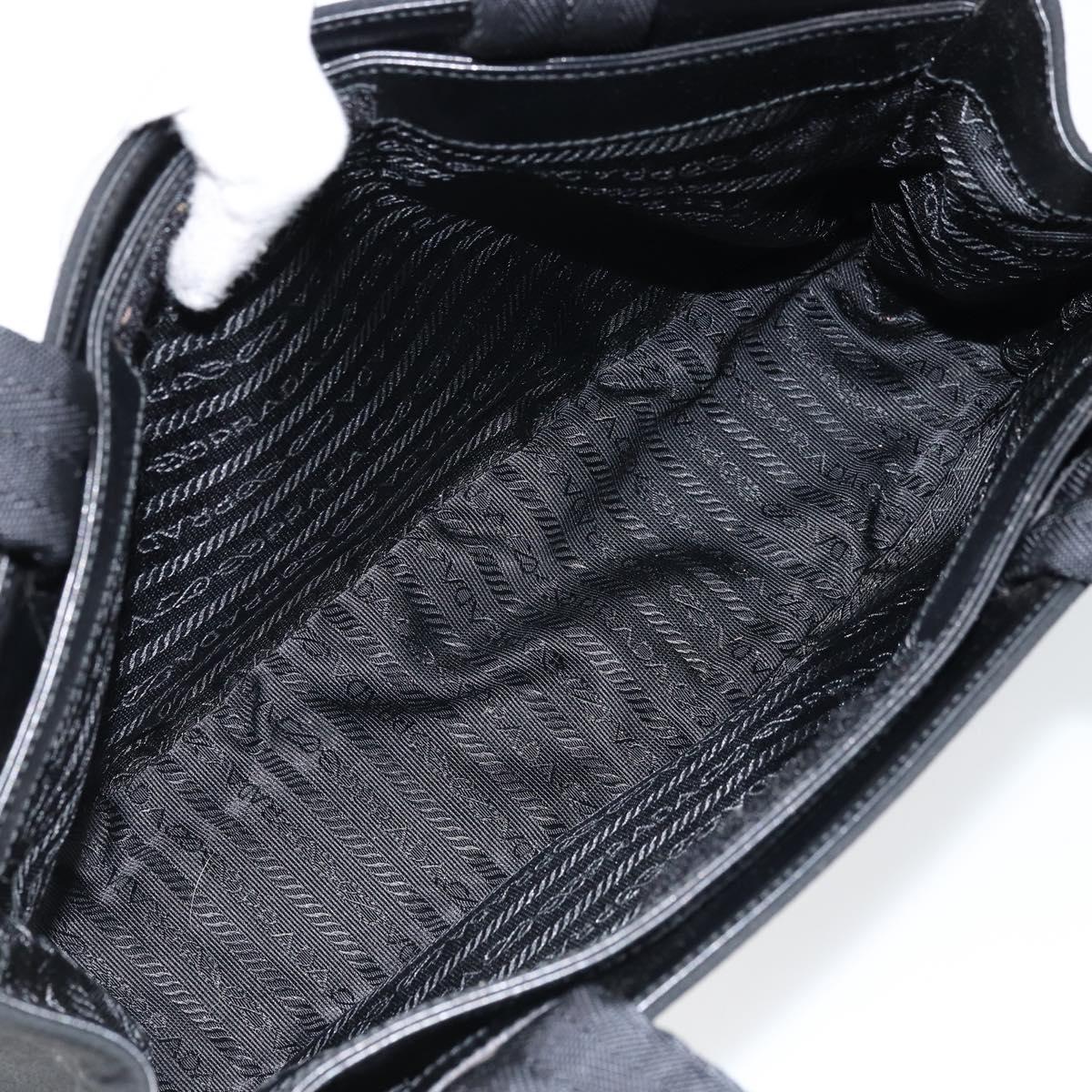 PRADA Sports Hand Bag Nylon Black Silver Auth BSZ006A