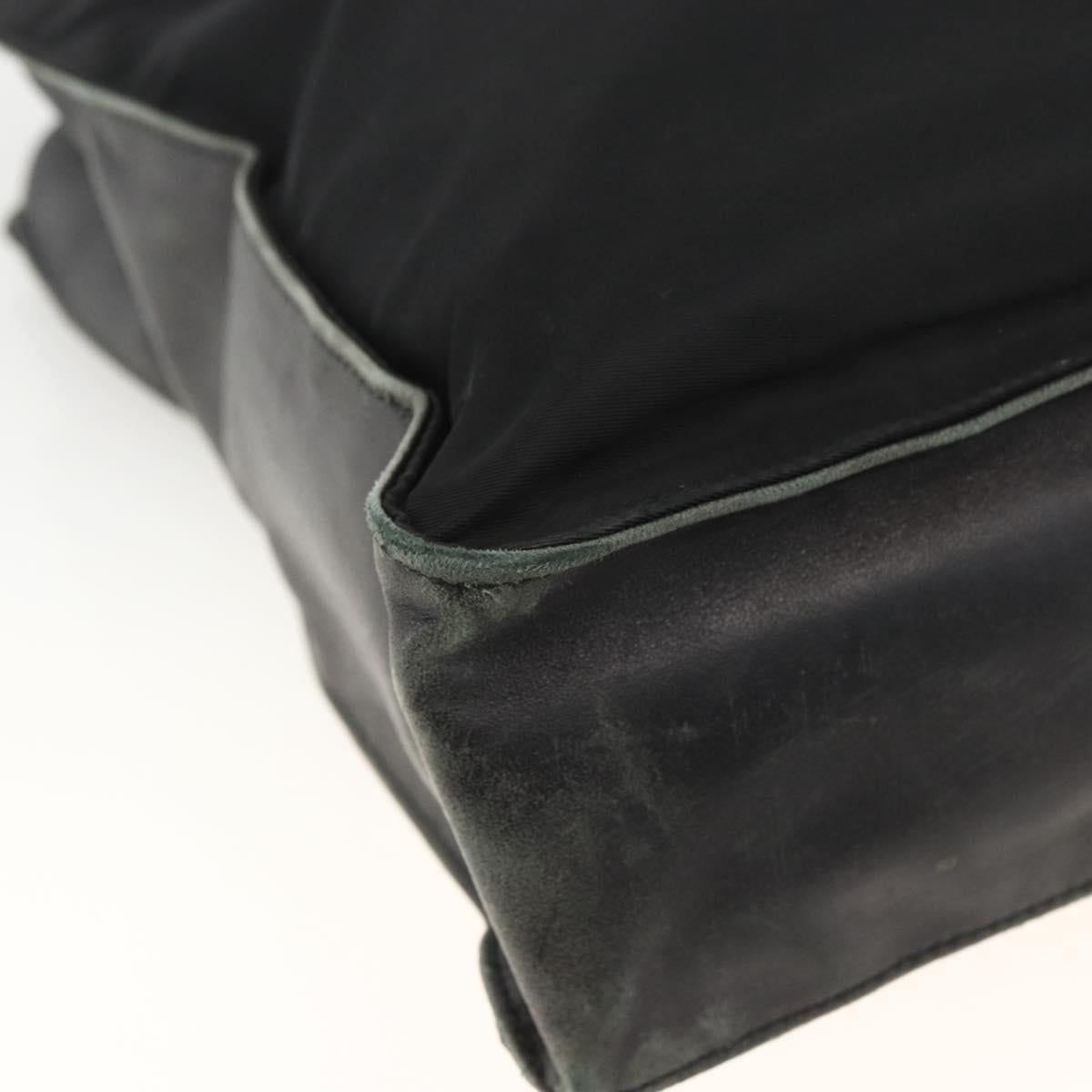 PRADA Tote Bag Nylon Black Silver Auth BSZ009