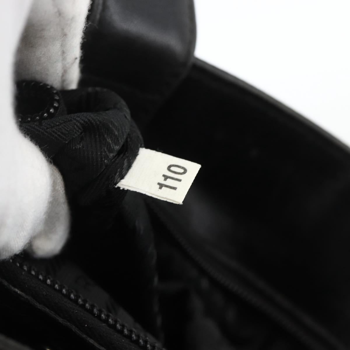 PRADA Tote Bag Nylon Black Silver Auth BSZ009