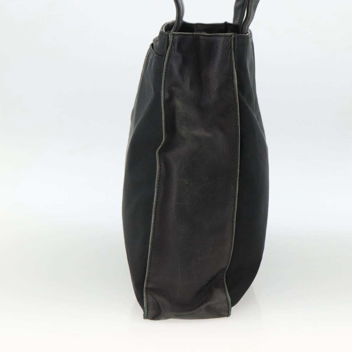 PRADA Tote Bag Nylon Black Silver Auth BSZ009