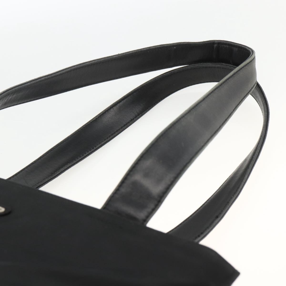 PRADA Tote Bag Nylon Black Silver Auth BSZ009
