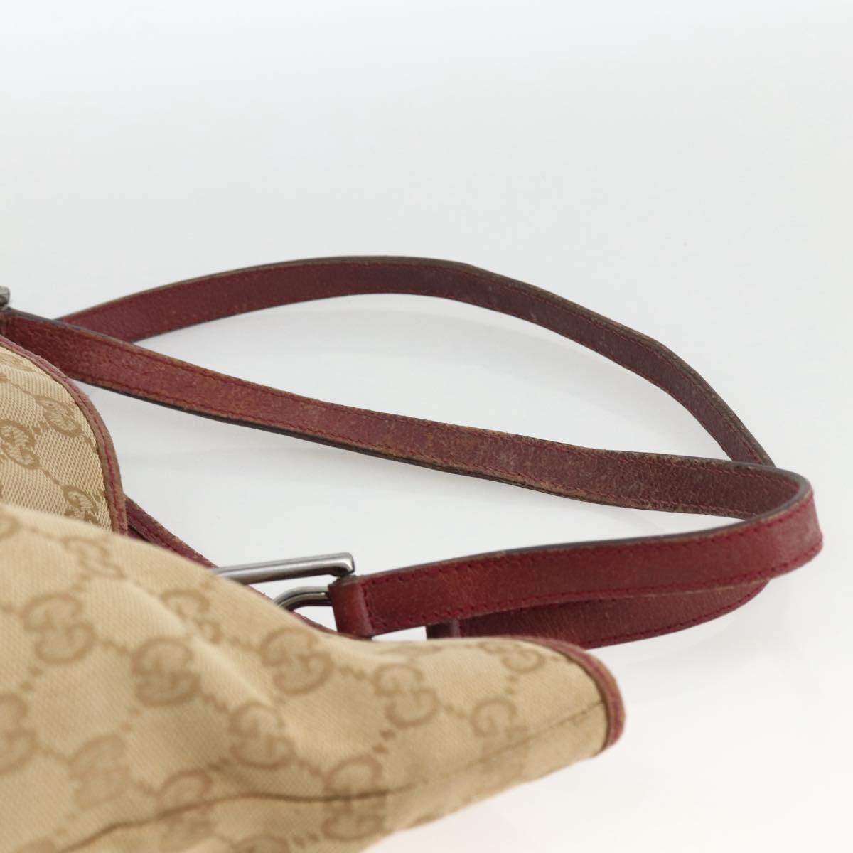 GUCCI GG Canvas Tote Bag Beige Silver 120836 Auth BSZ011