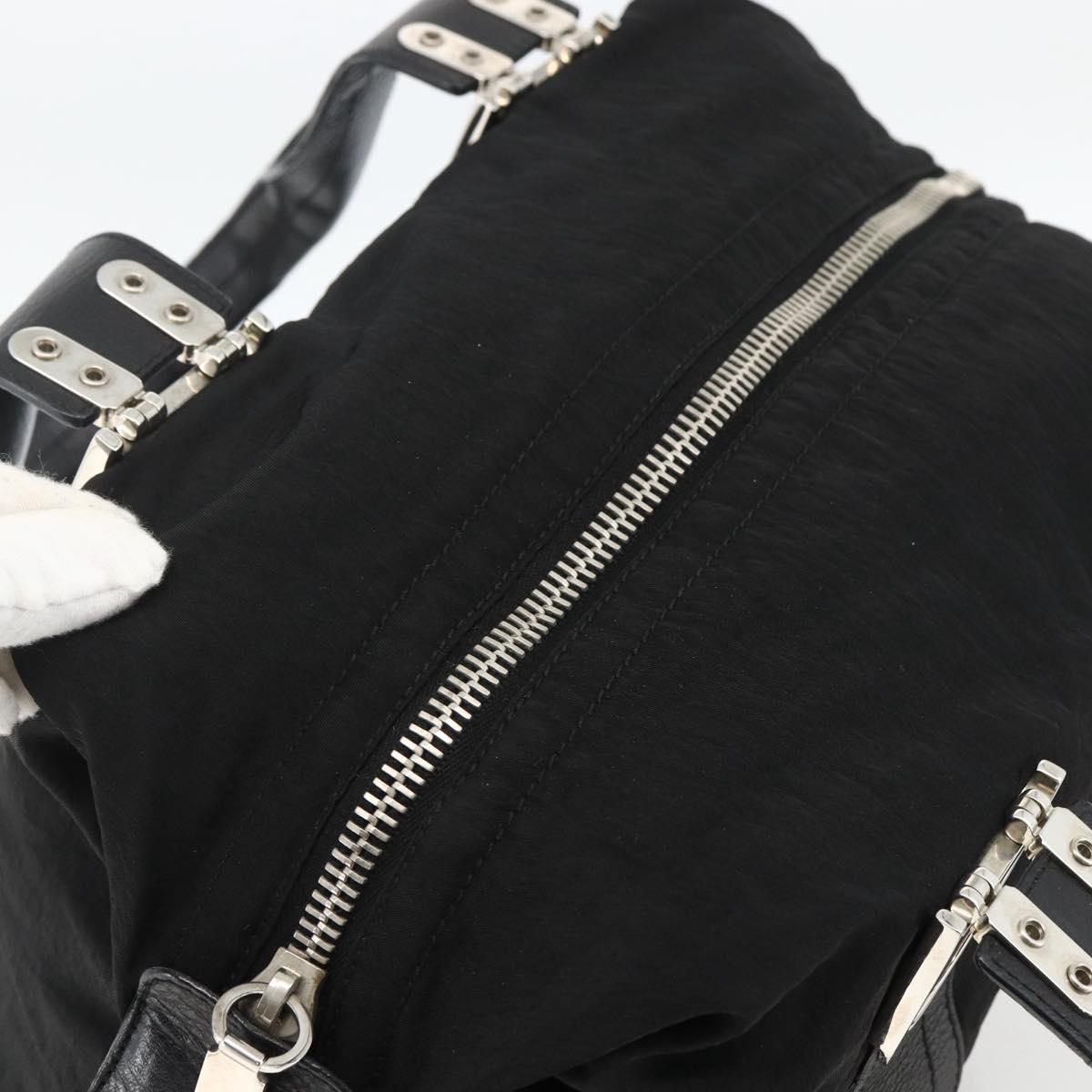 Christian Dior Tote Bag Nylon Black Silver Auth BSZ026V