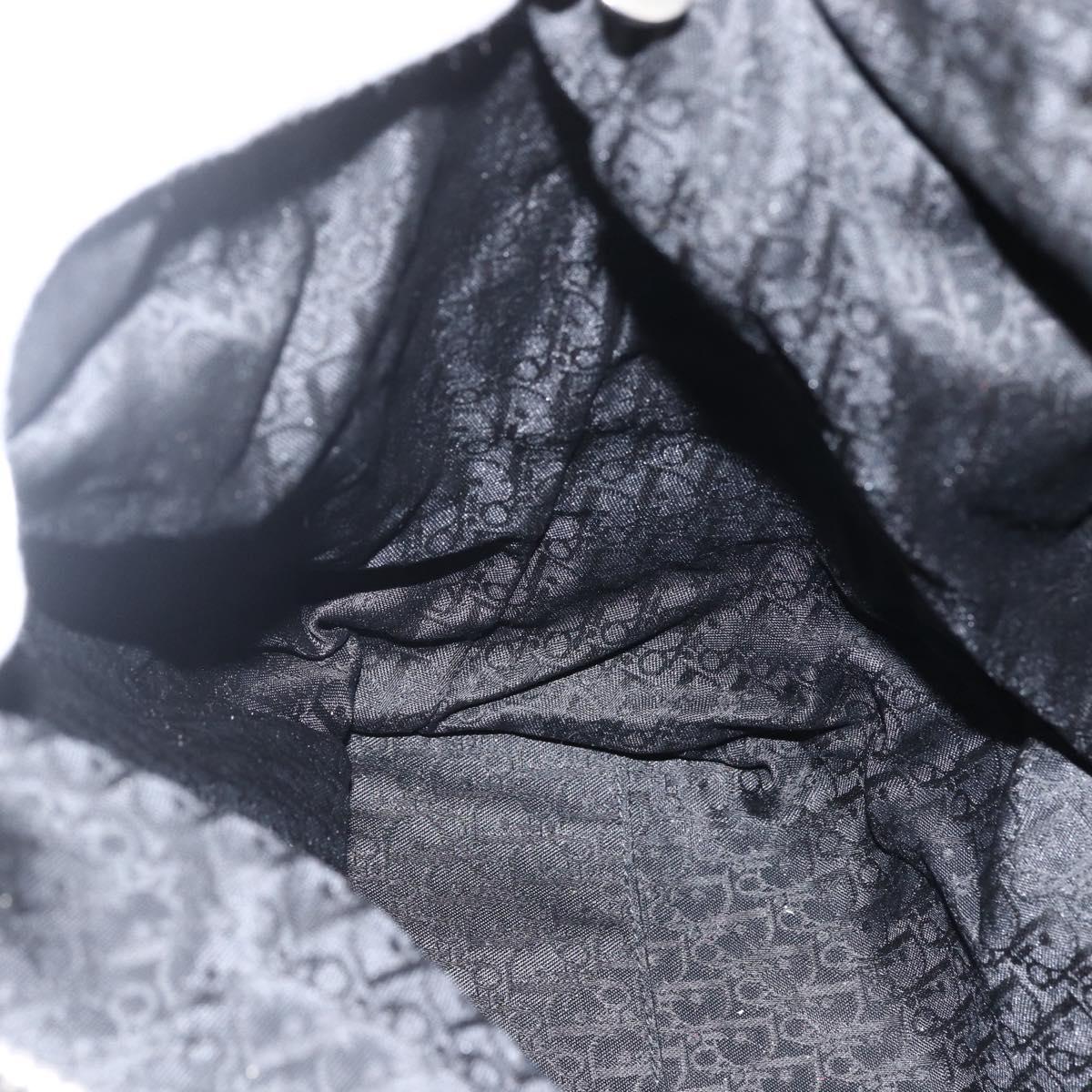 Christian Dior Tote Bag Nylon Black Silver Auth BSZ026V