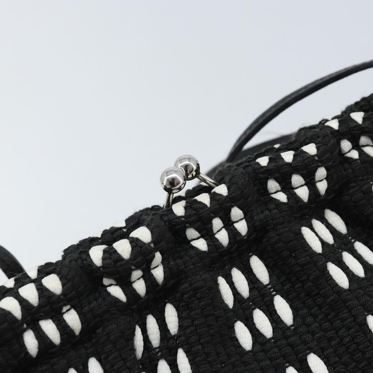 Miu Miu Shoulder Bag Canvas Black Silver Auth BSZ027